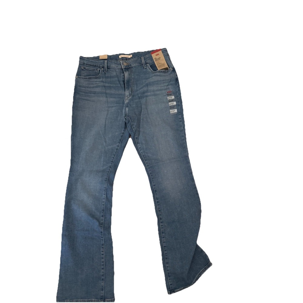 Levis 725 High Rise Bootcut Jeans Womens 16 Medium W33 L32 Blue Denim Hypersoft